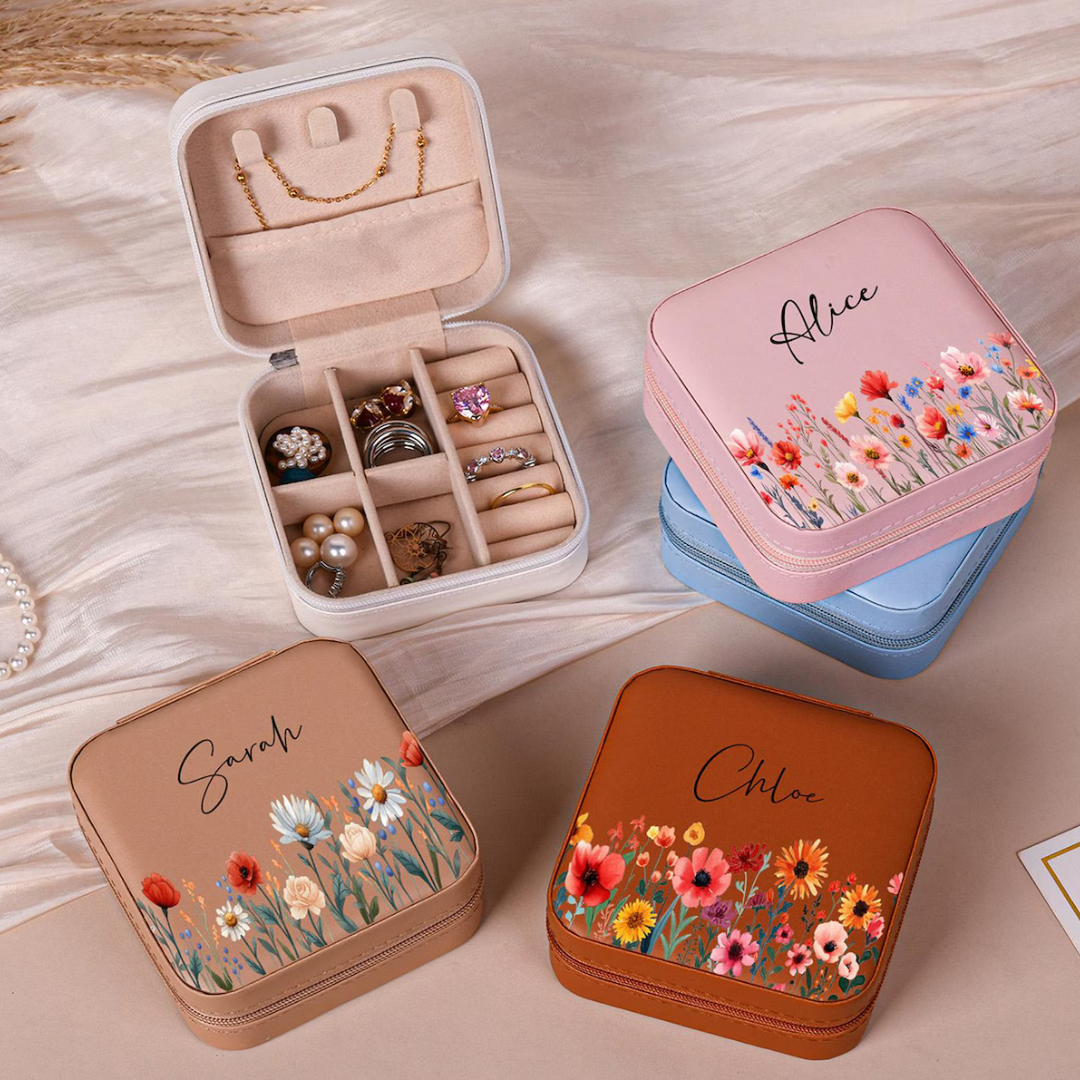 Travel Jewellery Box | Compact & Stylish Organizer - Velvet Pink