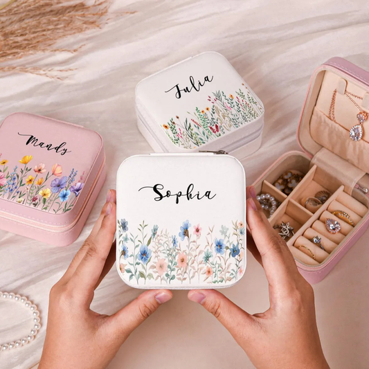 Travel Jewellery Box | Compact & Stylish Organizer - Velvet Pink