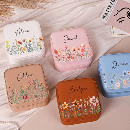 Travel Jewellery Box | Compact & Stylish Organizer - Velvet Pink