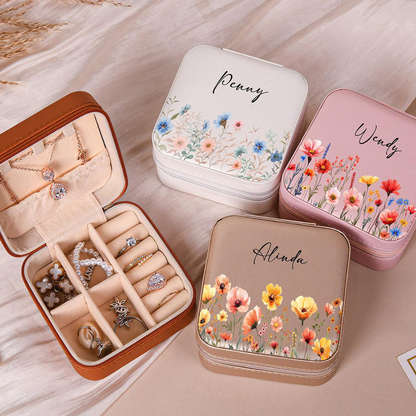 Travel Jewellery Box | Compact & Stylish Organizer - Velvet Pink